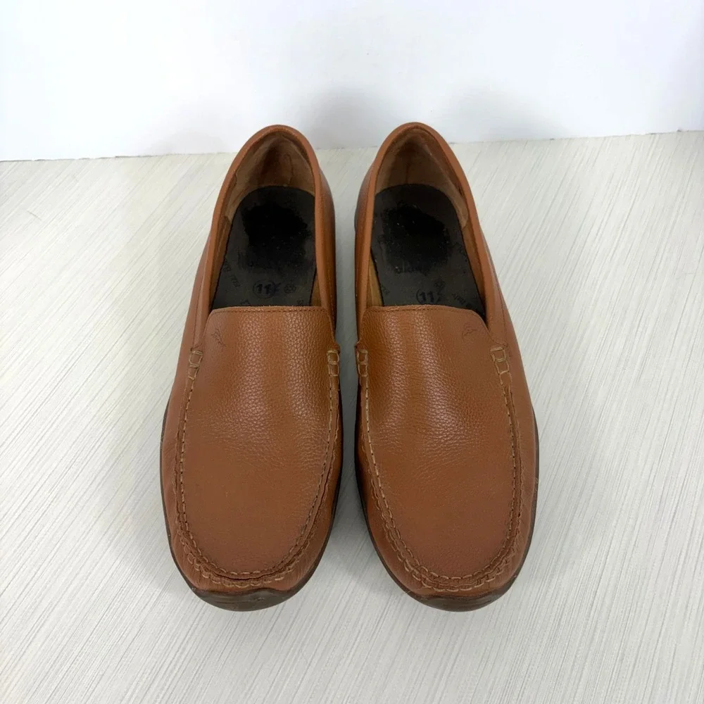 Tommy Bahama Amalfi Leather Driving Loafer Shoes Mens 11.5 D Brown